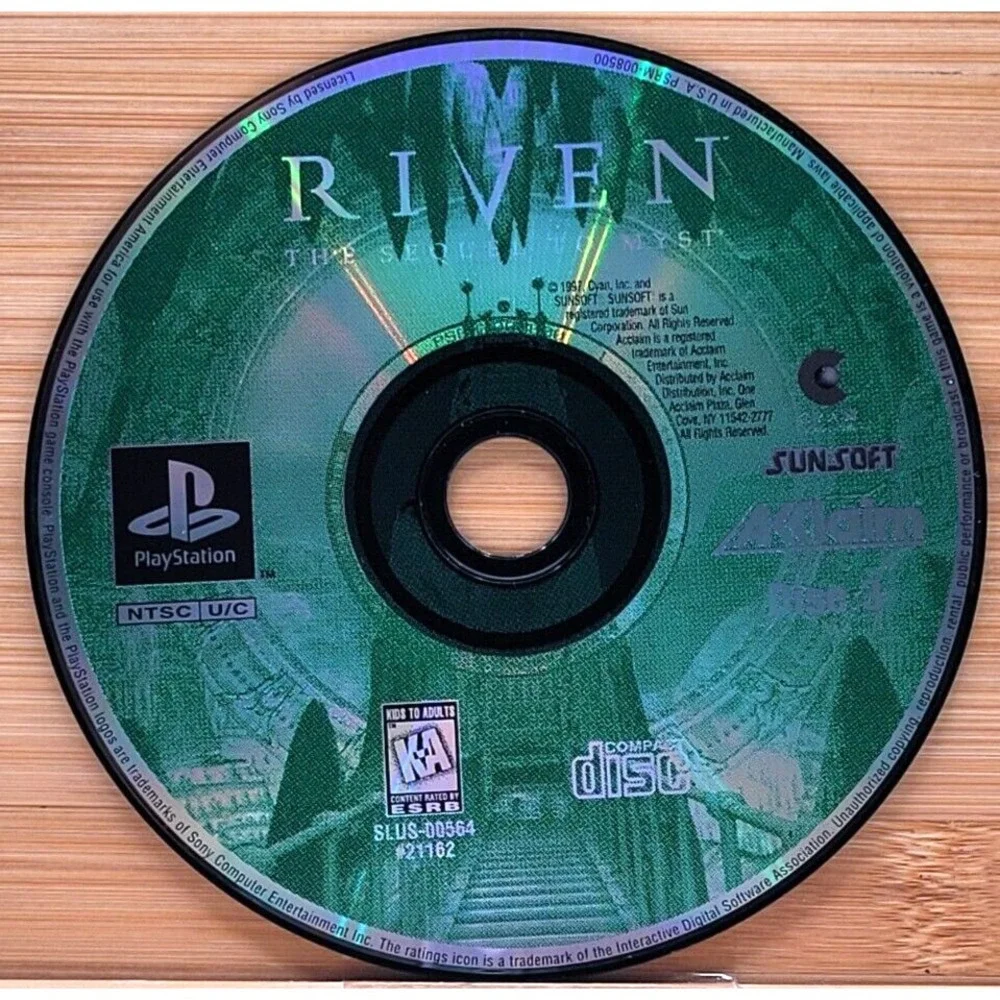 RIVEN: THE SEQUEL TO‎ MYST DISC 3 PS1 GAME  DISC ONLY PLAYSTATION AKKLAIM